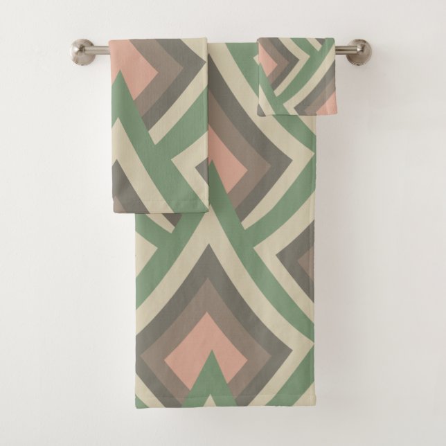 Conjunto De Toalhas Cores Pastéis Geométricas Chic Modernas (Insitu)