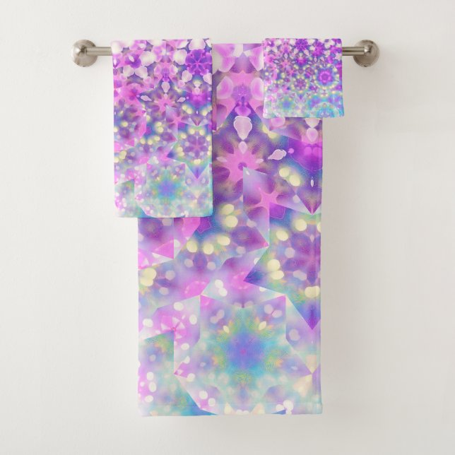 Conjunto De Toalhas Cores Pastéis Padrão Abstrato Geométrico (Insitu)
