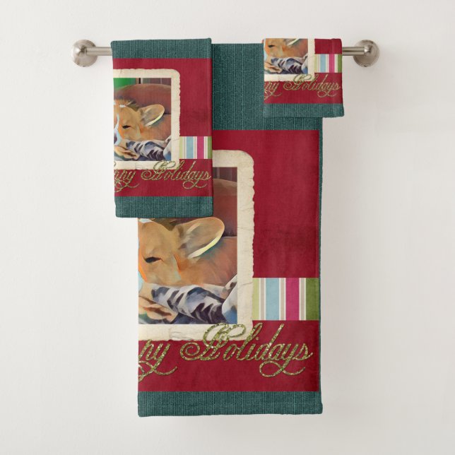 Conjunto De Toalhas Corgi dos cumprimentos da estação (Insitu)