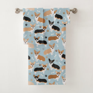 Conjunto De Toalhas Corgi - Patas e Ossos do Cão