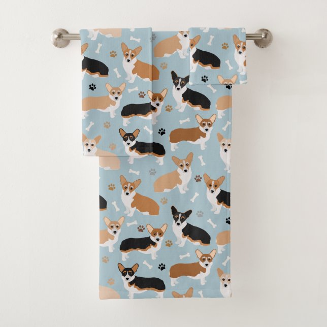 Conjunto De Toalhas Corgi - Patas e Ossos do Cão (Insitu)