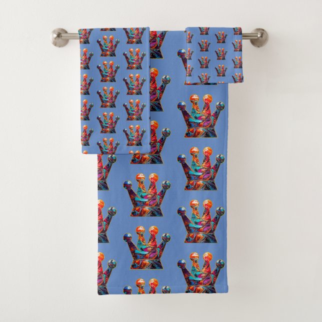 Conjunto De Toalhas Coroa Colorida  (Insitu)