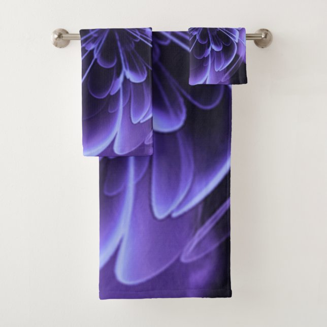 Conjunto De Toalhas Corolla Azul Dobrada Para Cima De Petais (Insitu)