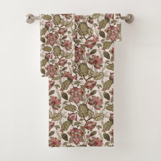 Conjunto De Toalhas Cortina de Banho Floral Rústica Vintage