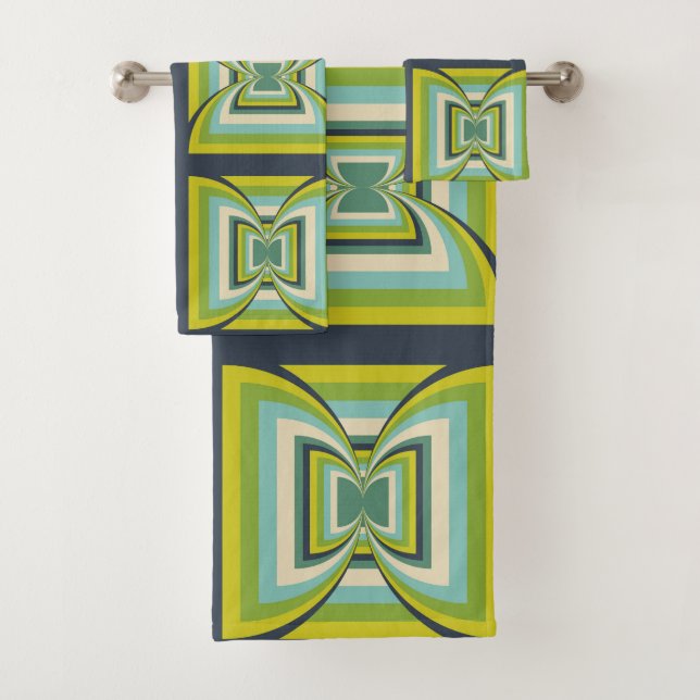Conjunto De Toalhas Cortina de Chuveiro Abstrata (Insitu)