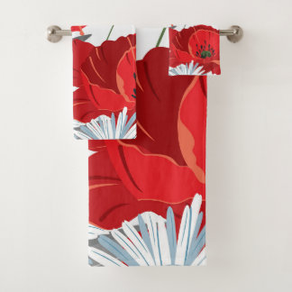 Conjunto De Toalhas Cortina de Chuveiro de Flores