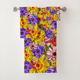 Conjunto De Toalhas Cortina de Chuveiro de Flores