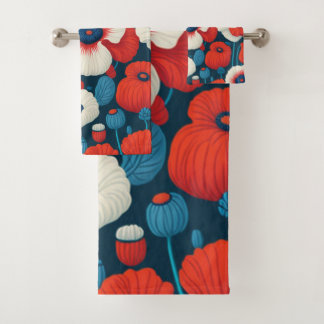Conjunto De Toalhas Cortina de Chuveiro de Flores