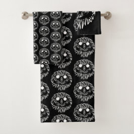 Conjunto De Toalhas Coruja Branca e Negra