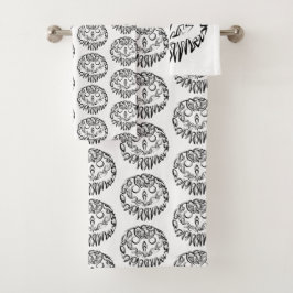 Conjunto De Toalhas Coruja Branca e Negra