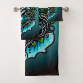 Conjunto De Toalhas Coruja com elementos mágicos.