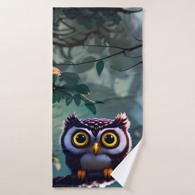 Conjunto De Toalhas Coruja Fofa (Toalha de Banho)