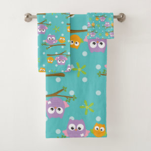Conjunto De Toalhas Corujas de Estilo de Cartoon Adoráveis no Branch I