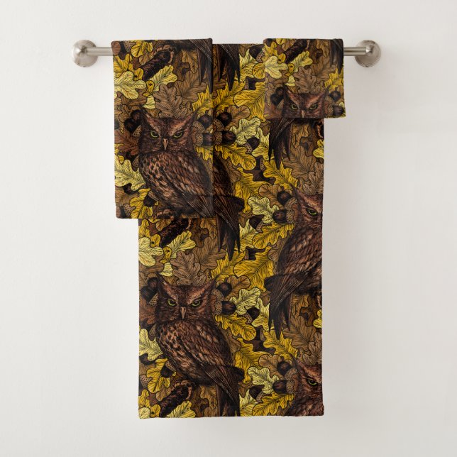 Conjunto De Toalhas Corujas de outono (Insitu)