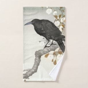 Conjunto De Toalhas Corvo Koson Japonês Pássaro Corvo