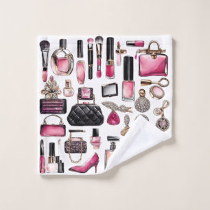 Conjunto De Toalhas Cosméticos Makeup Brushes Nailpolish Towers