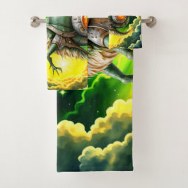 Conjunto De Toalhas Cosmic Steampunk Snailbird – Criatura de Sonho Neo
