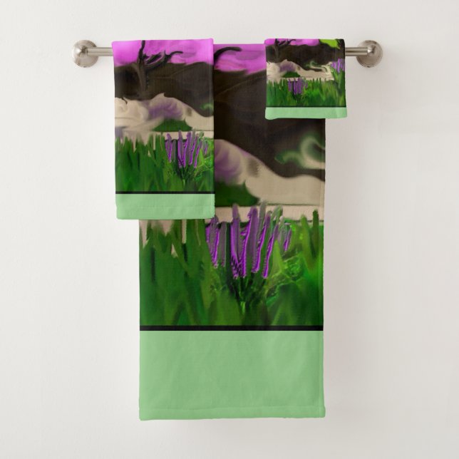 Conjunto De Toalhas Cotton Candy Abstrato Art (Insitu)