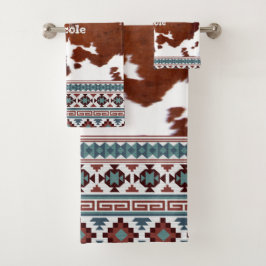 Conjunto De Toalhas Cowhide Ocidental Russo Moderno