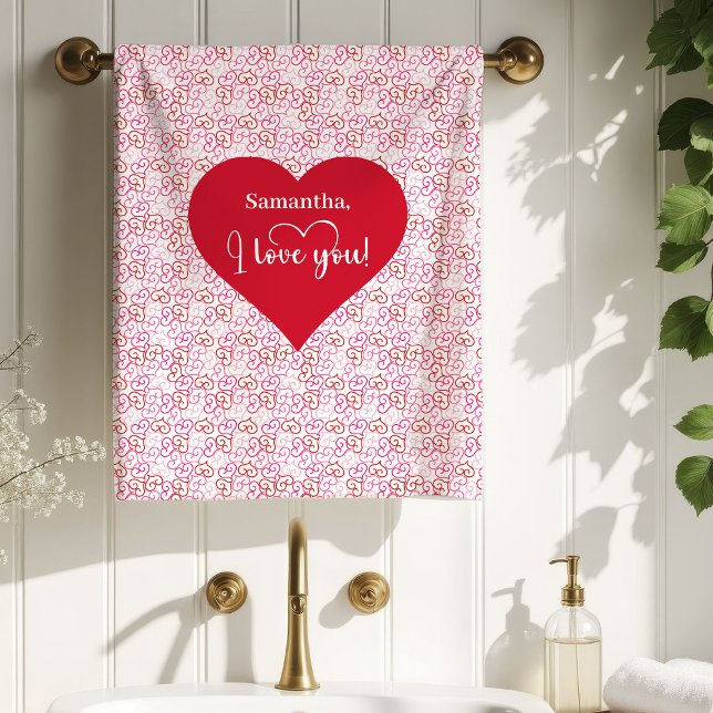Conjunto De Toalhas Cozy Love Hearts Valentine Gift Bath Towel (Cozy Love Hearts Valentine Gift Bath Towel)