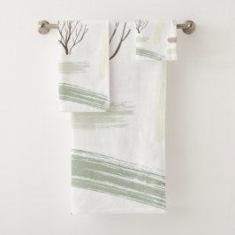 Conjunto De Toalhas Cozy  Minimal Winter Aesthetic Pattern  