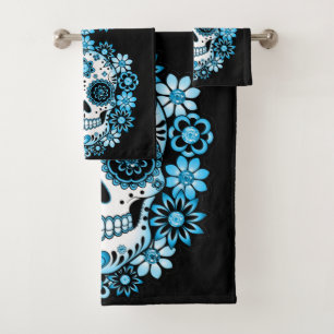 Conjunto De Toalhas Crânio Azul