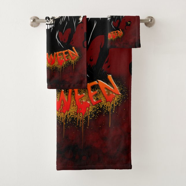 Conjunto De Toalhas Crânio com dentes afiados e ameaçadores (Insitu)