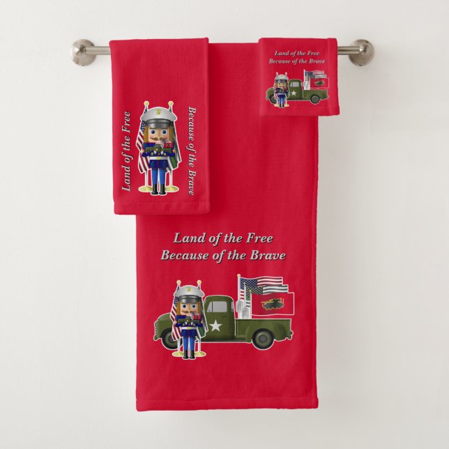 Conjunto De Toalhas Craqueador Marinho com Pequeno Caminhão Militar (Insitu)