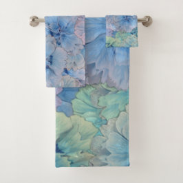 Conjunto De Toalhas Cravos azuis no estilo vintage