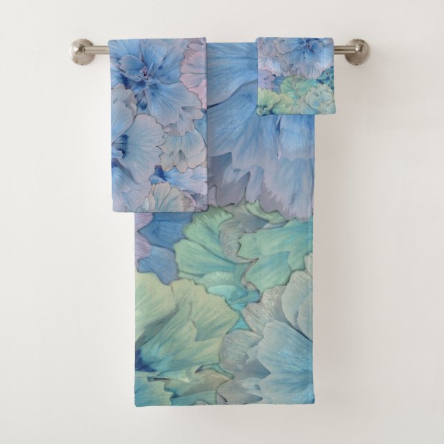 Conjunto De Toalhas Cravos azuis no estilo vintage (Insitu)