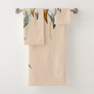Conjunto De Toalhas Cream Brown Turquoise Drecher