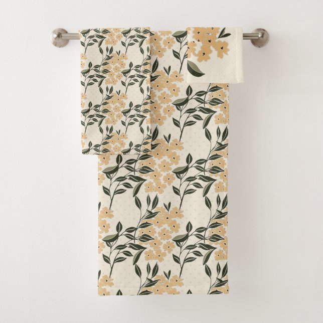 Conjunto De Toalhas Cream Floral (Insitu)