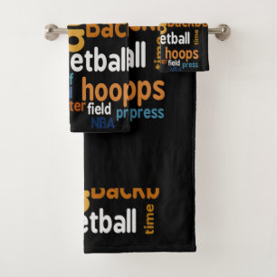 Conjunto De Toalhas Create You Own Basketball Time Player Sport b-ball