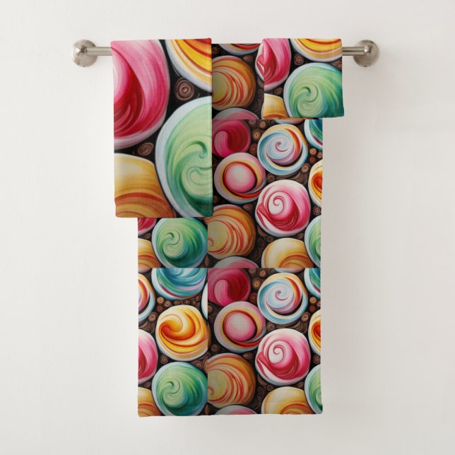 Conjunto De Toalhas Cremy Swirls (Insitu)