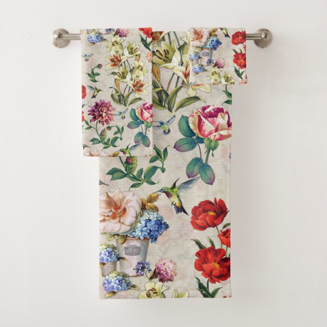 Conjunto De Toalhas Criação De Aquarelas Florais Da Era Vitoriana (Insitu)