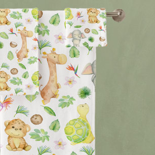 Conjunto De Toalhas Crianças Adoráveis De Animais Selvagens