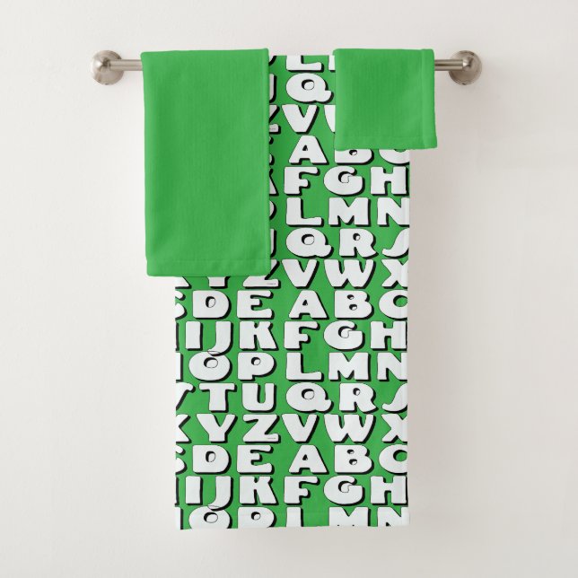Conjunto De Toalhas Crianças Alphabet Bright Green (Insitu)