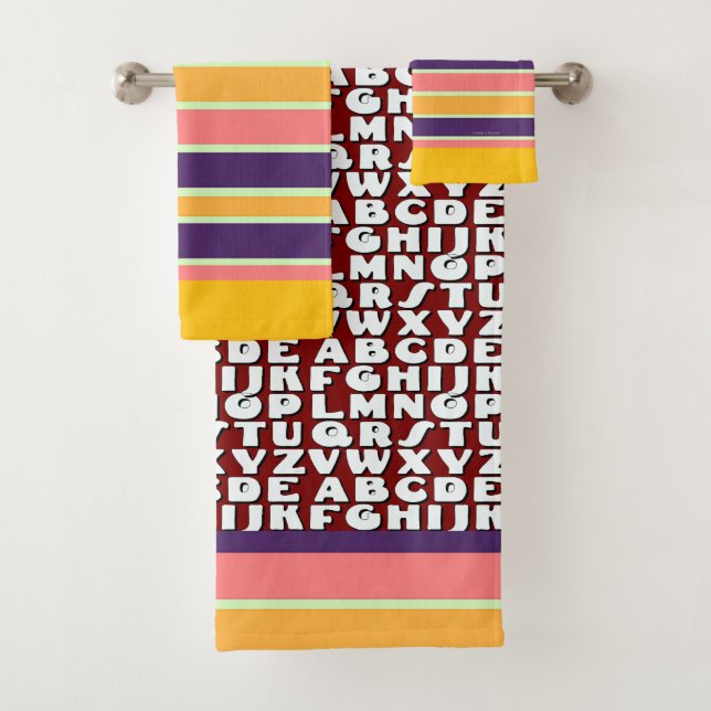 Conjunto De Toalhas Crianças Alphabet Rainbow Stribow Brown (Insitu)