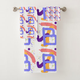 CONJUNTO DE TOALHAS CRIANÇAS B INICIAIS DO MONOGRAMA DE CAPTURA