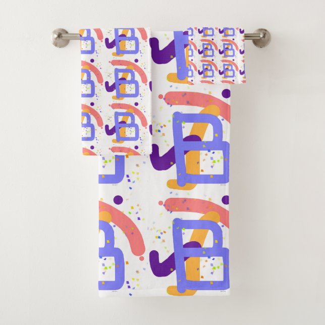 CONJUNTO DE TOALHAS CRIANÇAS B INICIAIS DO MONOGRAMA DE CAPTURA (Insitu)