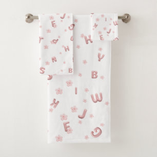 Conjunto De Toalhas Crianças bonitas ABC Flor de Alfabeto Escola Infan