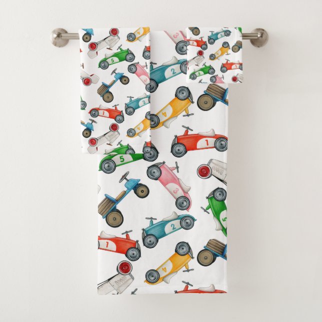 Conjunto De Toalhas Crianças Contando Carros (Insitu)