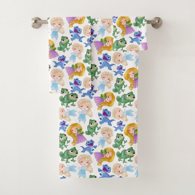Conjunto De Toalhas Crianças Princesa E Lagartos (Insitu)