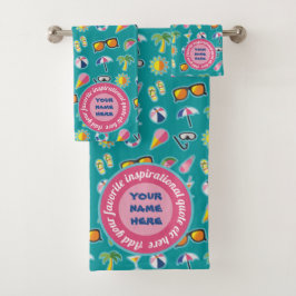 Conjunto De Toalhas Criar sua própria cerceta litoral do monograma do