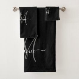 Conjunto De Toalhas Crie Seu Próprio Monograma Personalizado E Script