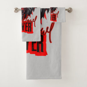 Conjunto De Toalhas Crimson Howl Wolf Design de anime intenso
