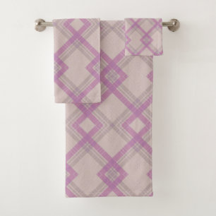 Conjunto De Toalhas Crisscross Happy Purple & creme,cheques brancos
