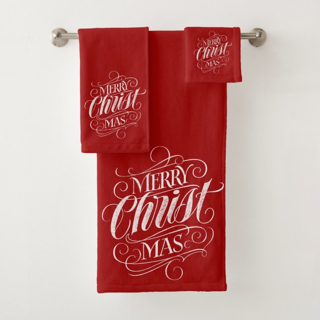 Conjunto De Toalhas Cristão da Caligrafia Cristã Elegante CRISTmas Ver (Insitu)