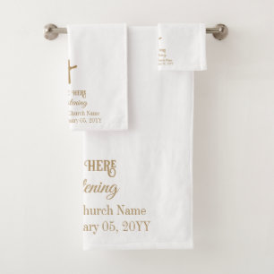 Conjunto De Toalhas Cristo Religioso através do Ouro Personalizado, Ba