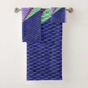 Conjunto De Toalhas Crochet de textura multiazul
